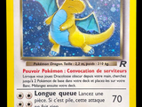 carte Pokémon représentant un dragon jaune tenant un parapluie bleu