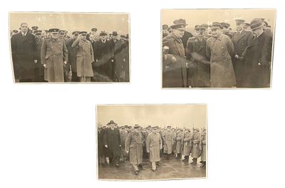 several old black and white photos of men in suits and hats