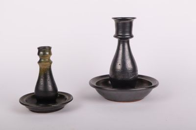 MARAIS Jean (1913-1998) Deux coupes formant bougeoirs en grè…