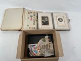 a box with a lot of stamps inside of it