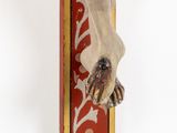 statue of person on the cross on a white background