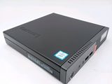 a black laptop with a blue sticker on it