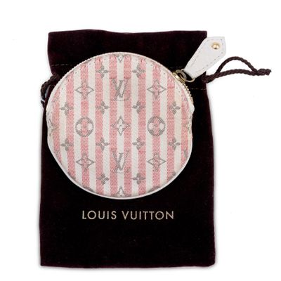louis vuitton coin purse in pink and white stripes