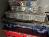 a stack of plastic containers sitting on top of each other