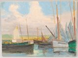 many boats that are docked in the water