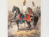 a drawing of a man on a horse in uniform