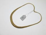 a close up of a gold chain with a price tag on it