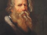 un tableau représentant un homme à la longue barbe et au col en fourrure