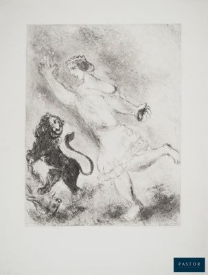 a black and white drawing of a woman and a dog