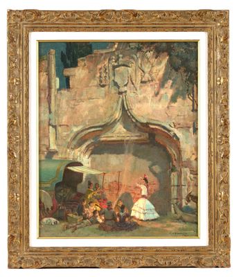une image représentant un tableau où l'on voit une femme assise devant une cheminée