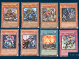 six different types of yu gi oh cards on the table