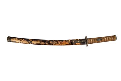 une image représentant un sabre de samouraï muni d'une poignée en bois