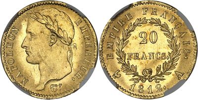 a gold coin with a woman ' s face and laurels on it