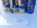 several cans of canned food are sitting on a table