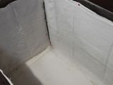 a white box with a red spot in it