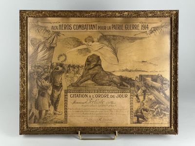 une vieille photo d'une plaque sur laquelle figure l'image d'un homme à cheval
