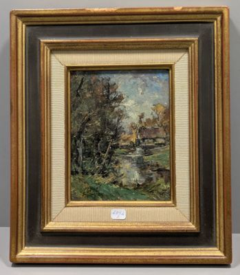 Emile NOIROT (1853-1924). Bord de rivière.