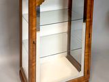 a small display case with glass shelves in it