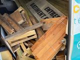 a van full of wood in the back of the van