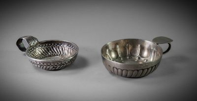pair of silverplated sugar and creamers