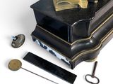 a clock that is sitting on top of a table