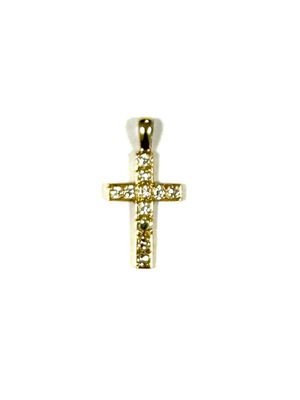 un gros plan d'un pendentif en forme de croix serti de diamants sur fond blanc