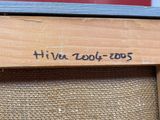 an image of a close up of a wooden frame with writing on it