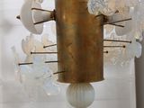 a chandelier made out of glass and metal