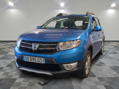 a picture of a blue dacia parked on a checkered floor