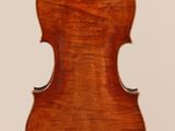 an old violin with a wooden back and a long neck