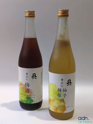 deux bouteilles de liquide posées l'une à côté de l'autre sur une surface blanche