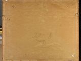 a picture of a painting on a easel with writing on it
