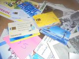 many different types of business cards on the table