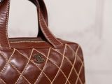 chanel brown quilted leather tote bag with gold hardware