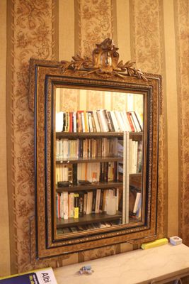 Glace en stuc redoré fin XIX° siècle. - Photo 1