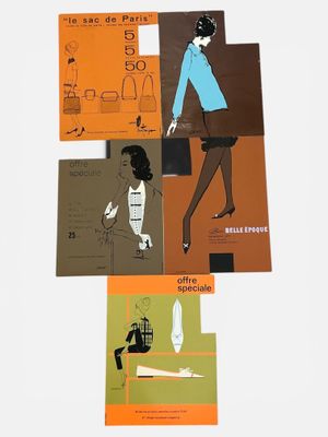 Lot de 5 affiches publicitaires sérigraphiés au printemps co…