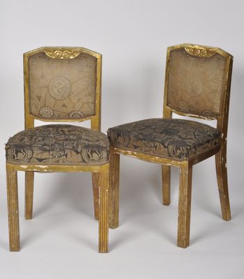 Paire de chaises époque Art Déco en bois, en partie sculptée… - Photo 1