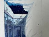 a picture of a drawing of a street in a city