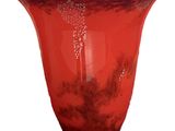 an image of a red glass vase on a white background