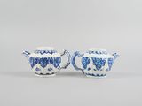 paire de théières en porcelaine chinoise bleue et blanche