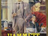 an old movie poster of a man and a woman standing in front of a window