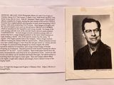 an old photo of a man with glasses and a black and white picture