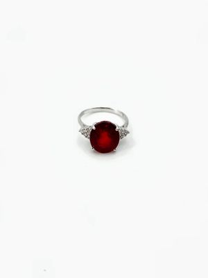 Bague de style Art Déco en or blanc 750°/.(18K) sertie d'un …