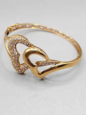 Bracelet semi rigide OR et pierres, poids brut 18. - Photo 1