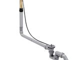 a close up of a faucet with a hose attached to it