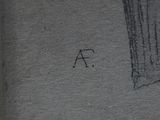 drawing of a letter a on a piece of paper next to a window