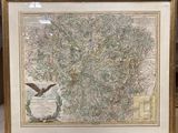 une vieille carte de l'État de Pennsylvanie sur laquelle on voit un oiseau en vol