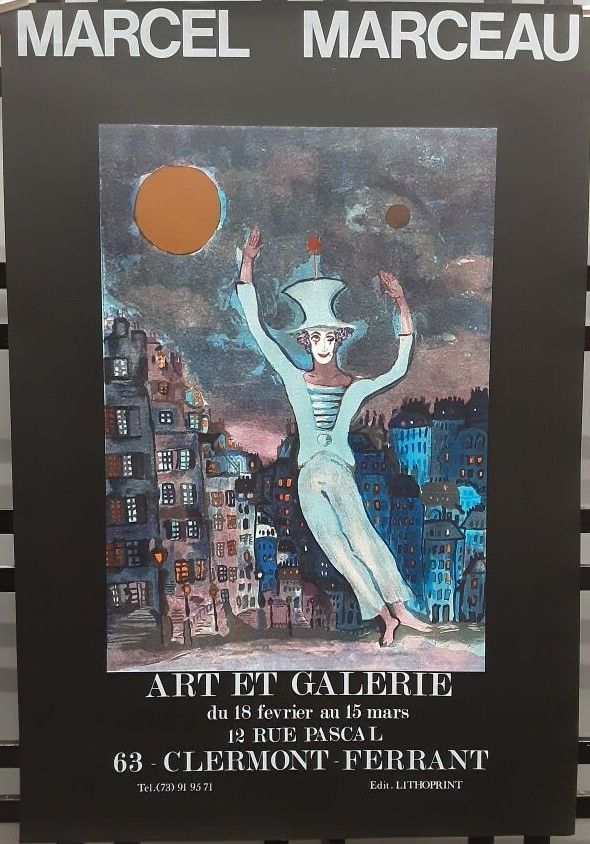 Affiches Marcel Marceau Exposition Art Clermont-Ferrand 1970