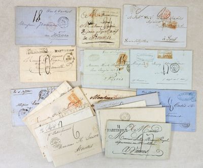 Martinique 21 lettres pré philatéliques à destination de la …