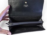 chanel black leather bifold wallet